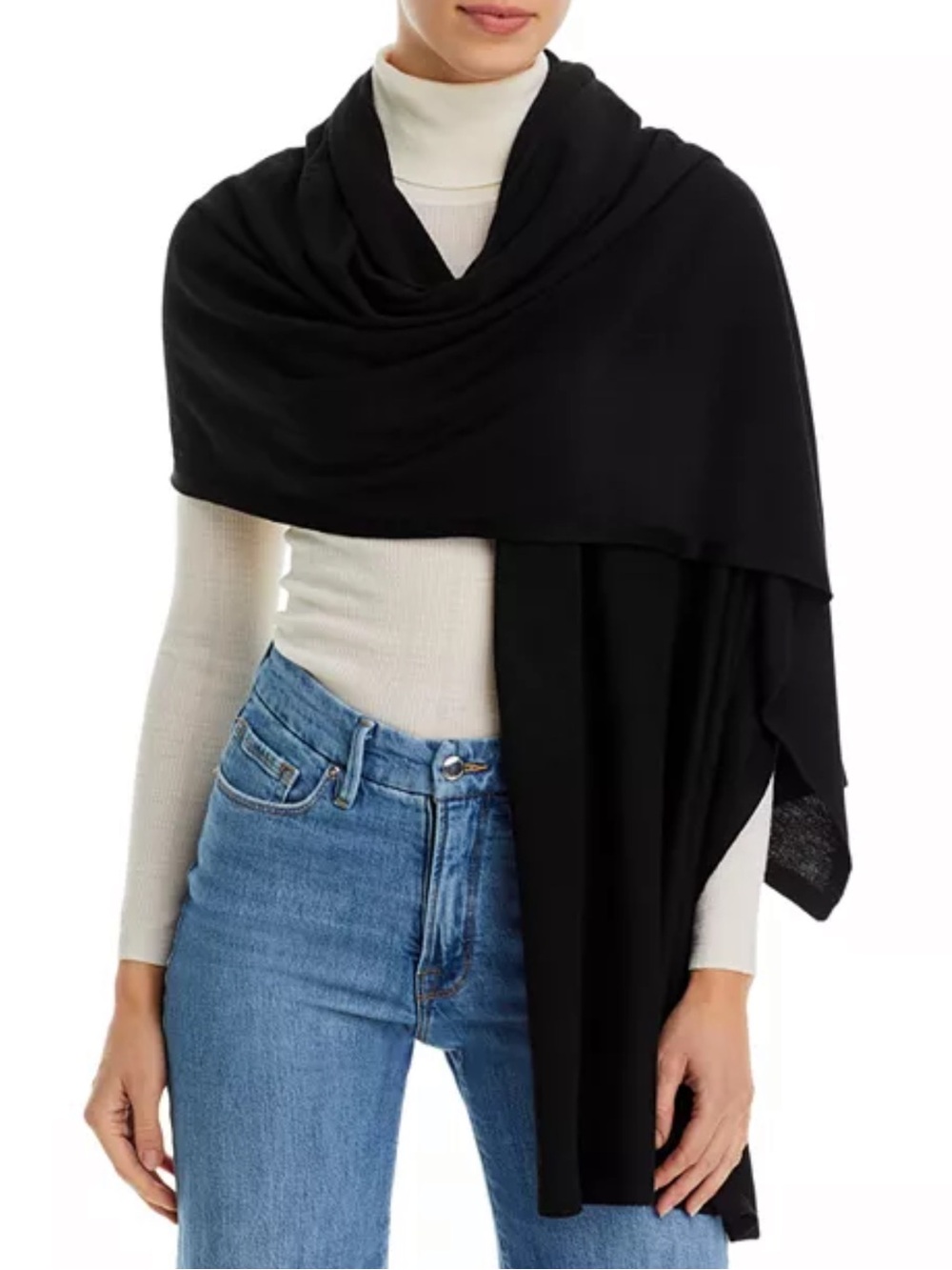 NWOT Iman Oversized Scarf Wrap~Black